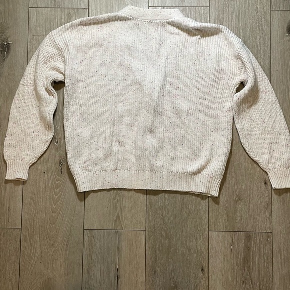 Old Navy Girls' Cream Confetti Knit Warm Stylish Cozy Layering Cardigan L  (10) - Picture 4 of 8